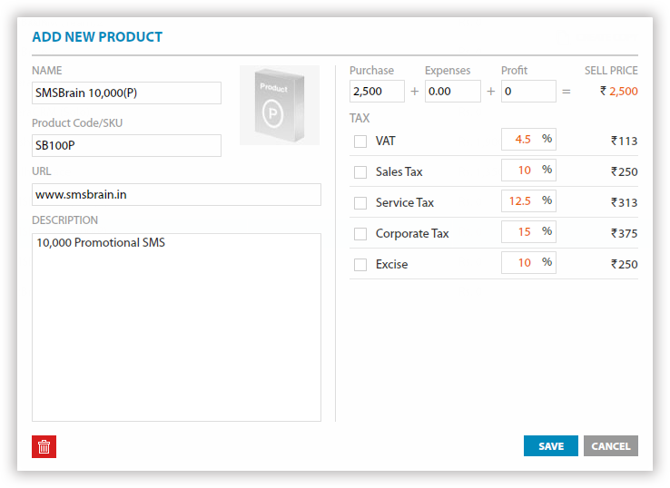 Add new product and various information related to it. Add new product and various information related to it.